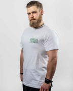 Herakles-Strength Olive On White Shirt